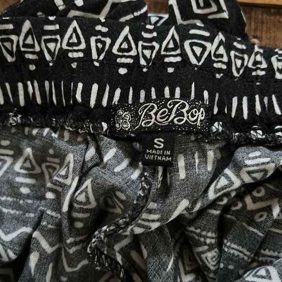 Black and White Patterned Women's Shorts - Picture 3 of 5